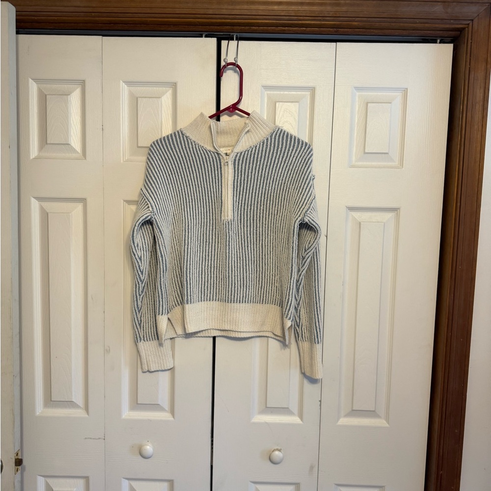 Ultra Flirt Cream and Gray Sweater